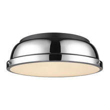  3602-14 BLK-CH - Duncan 14" Flush Mount in Matte Black with Chrome